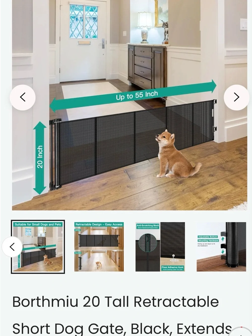 New Pet Gate / step over size 55” wide and 20” tall